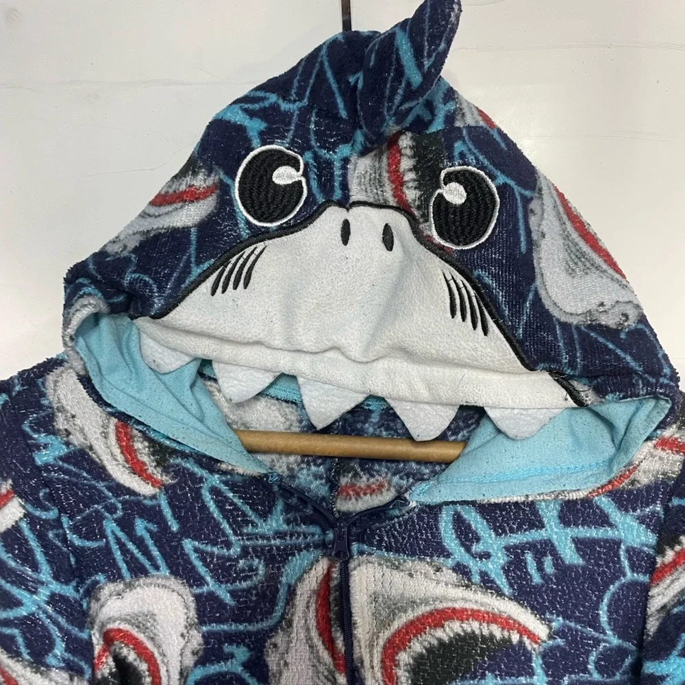 5 for $25🔥Shark Print Zip Front Footless Pajama Jumpsuit Size 14/16‎